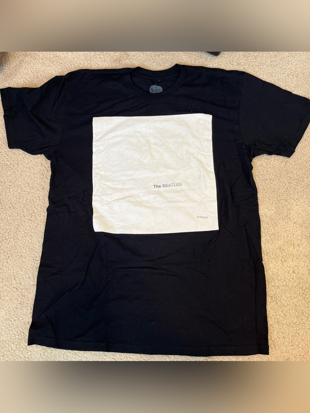 The Beatles Black Tee with White Square Graphic